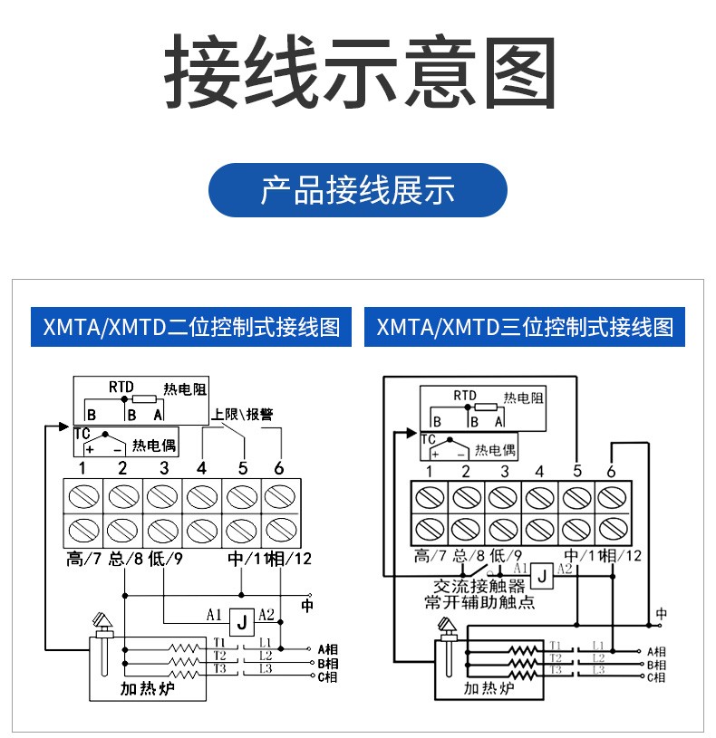 温度控制器 数显智能温控开关 控温仪 可调温度显示器温控仪 xmtd