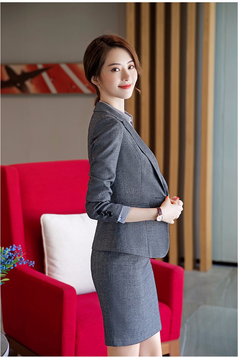 名流都会职业装女装气质面试女士正装商务工作服小西装女商务正装暗灰