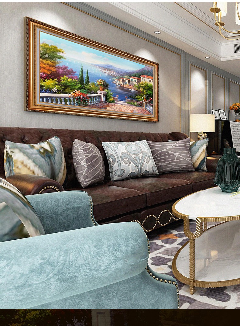 视觉盛宴 纯手绘风景油画简欧式客厅装饰画沙发背景墙美式餐厅春暖