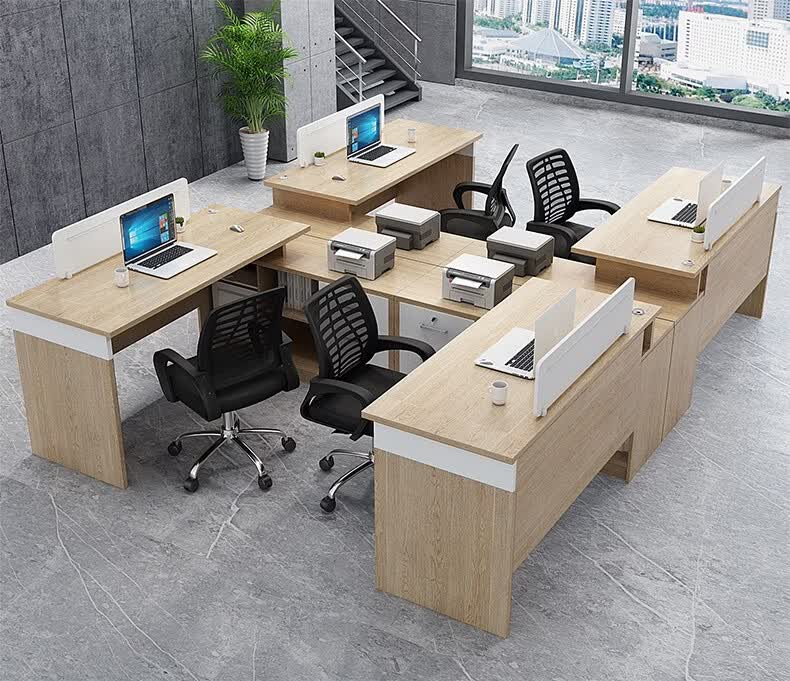 然冉办公桌双人位面对面职员桌椅组合2 4/6人位财务办公桌文员工位桌