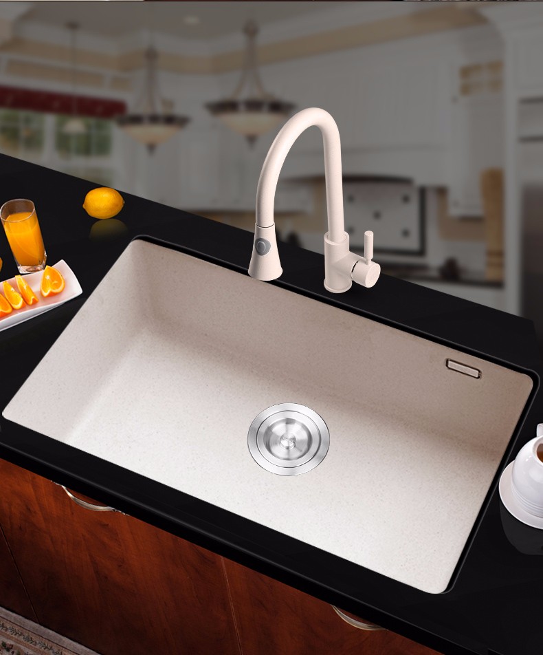 乐唯(leivi) 石英石台下盆水池水槽单槽花岗岩厨房洗菜盆洗碗池水盆