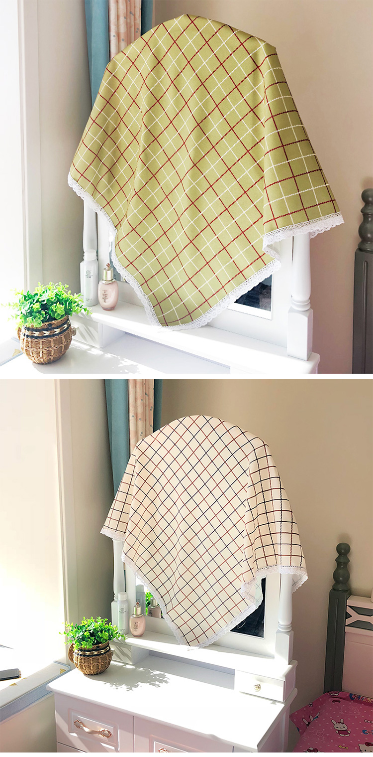 巧林儿布艺蕾丝梳妆台化妆台大镜子盖布欧式镜面遮挡布简约韩式卧室