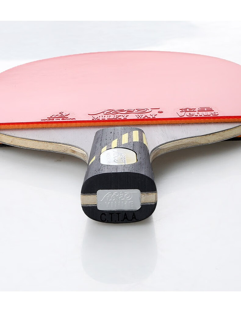 银河乒乓球拍09星10星桧木碳素乒乓球成品拍 双面反胶 10b单拍 10碳素