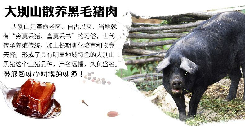 霍山馆 储山 大别山新鲜黑猪肉 土猪肉生鲜冷鲜肉