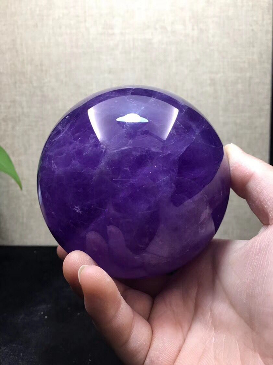 诺源珠宝天然紫水晶球摆件颜色巴西紫紫水晶球摆件居家摆件办公用