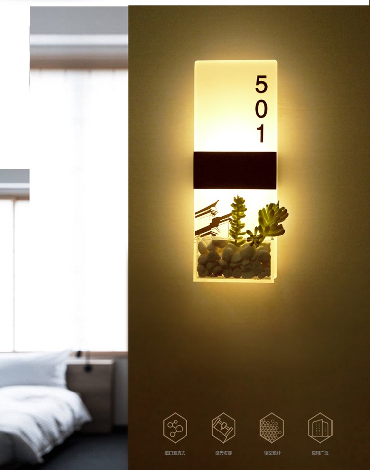 骄众创意发光门牌号个性餐厅包厢带灯门牌民宿酒店门牌定制宾馆客房