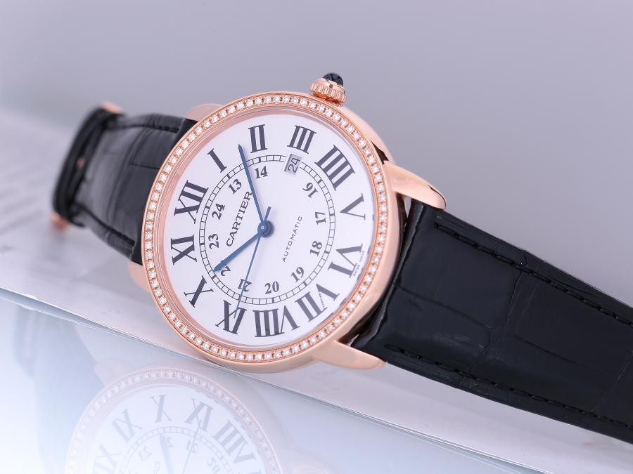 二手95新卡地亚伦敦系列自动机械男士手表表圈后镶钻奢侈品男腕表w670