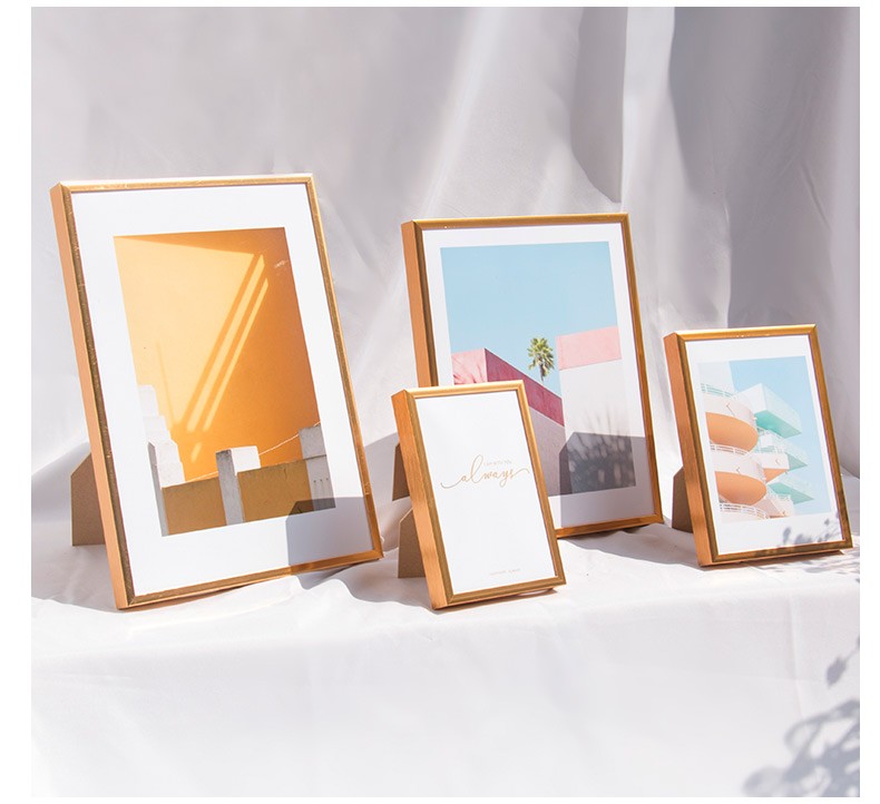 铝合金小相框摆台创意6寸儿童相片架7寸照片相册北欧金属简约画框定做