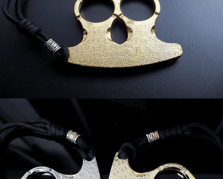 指虎兰花拳扣指环拳刺男女防身防卫用品二指指扣破窗器 银色