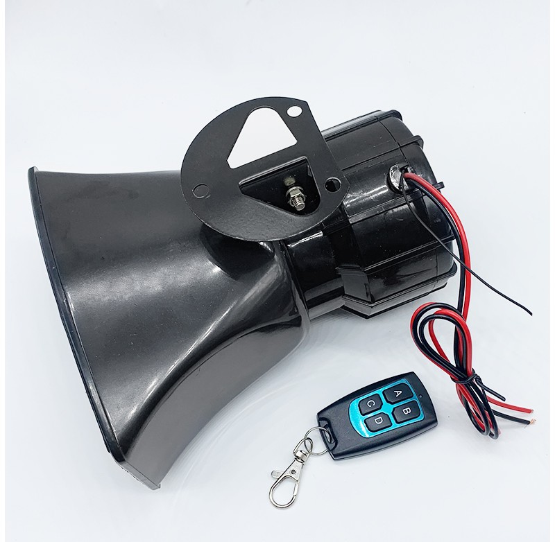 精光车载警报器12v100w大功率警笛喇叭4音无线遥控多音高分贝扬声器