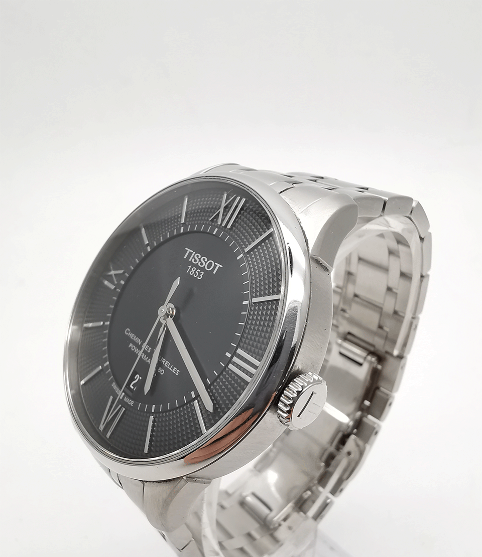 男士机械腕表表径42mm二手天梭自动机械休闲t0994071604800蓝盘皮带