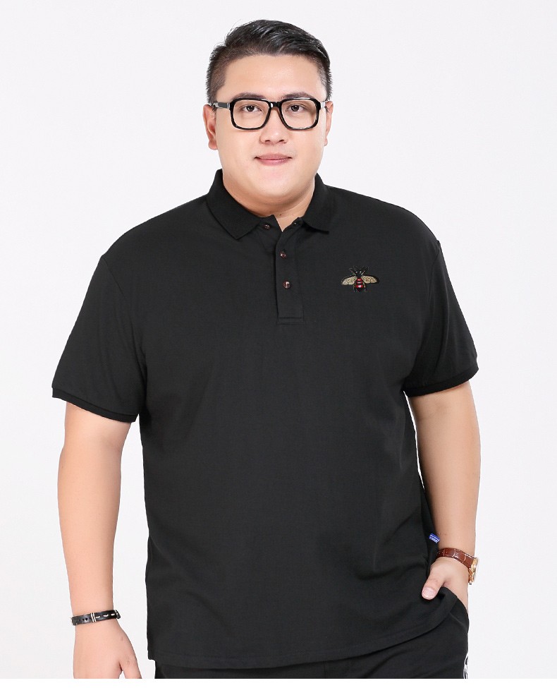 名面大码男装polo衫男加肥加大纯棉肥佬短袖胖子t恤男休闲上衣体恤 绛