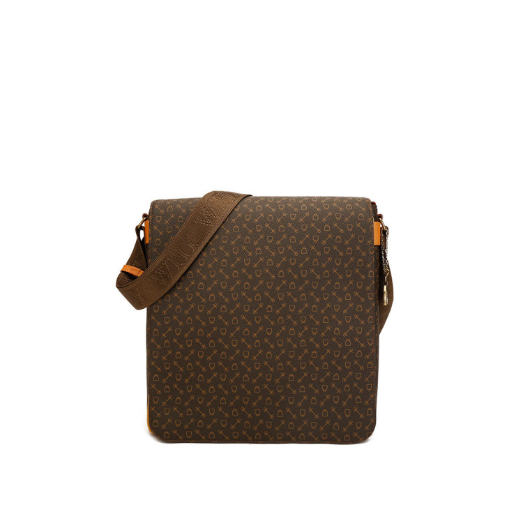 why 经典印花竖款翻盖斜挎包 s43-1 均码