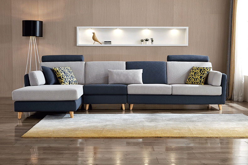 客厅家具 沙发 全友(quanu) 布艺沙发组合现代简约大客厅可拆洗转角