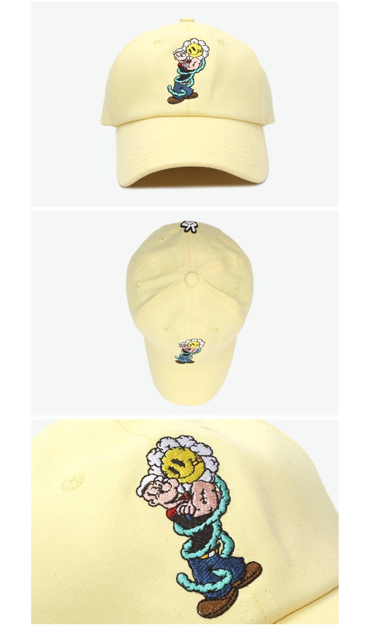 yoho有货潮牌akop. x 大力水手 popeye联名刺绣棒球帽 黑色 f