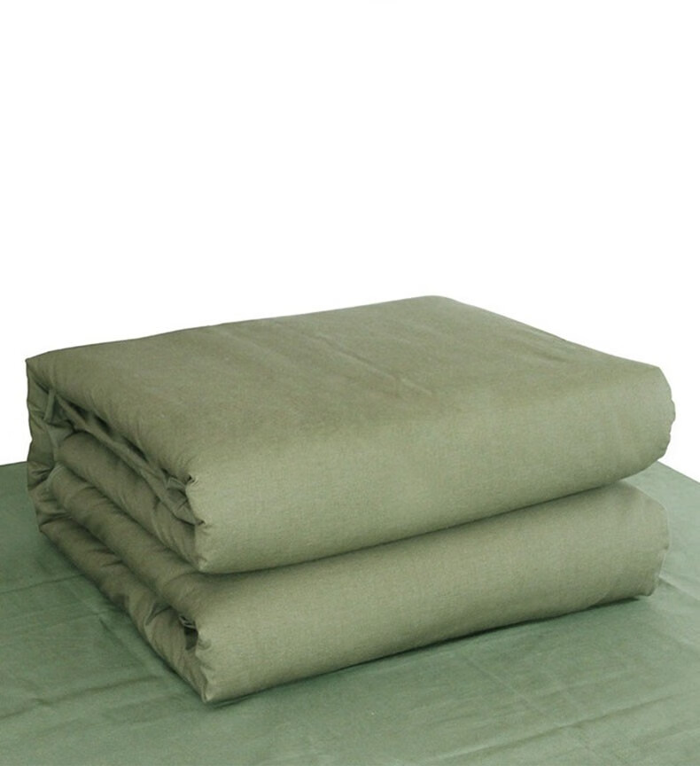 hisea内务被军迷被子宿舍被罩被 标准单人被 军绿色军棉被军迷床上