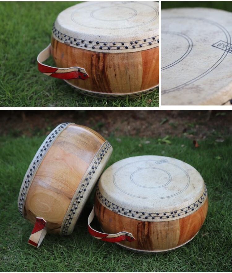 高音中音纯手工竹钉鼓7寸8寸9寸10寸12寸14寸原木扁鼓低战鼓川堂鼓