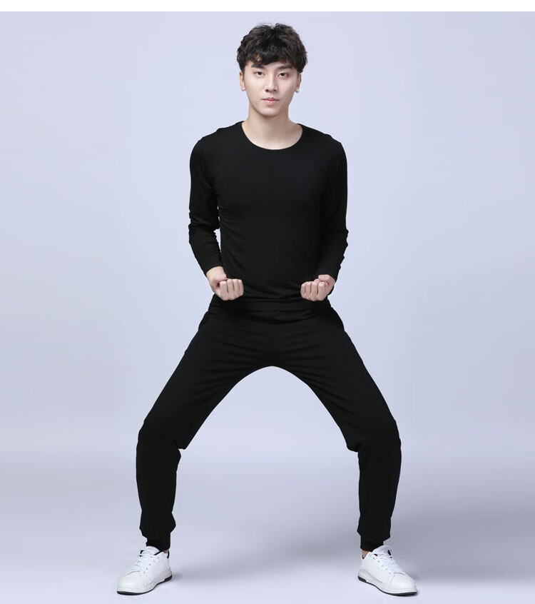 男士瑜伽舞蹈服男艺校学生练功服成人舞蹈表演服拉丁舞健美操服装男 j