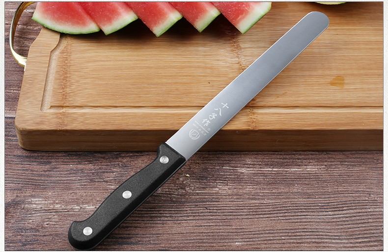 十八子作水果刀西瓜刀 大号加长款商用专业不锈钢切瓜果刀具 阳江吧台