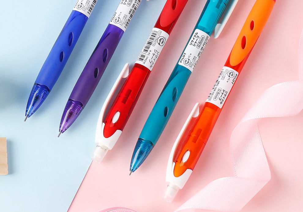 日本百乐pilot彩色笔杆乐彩自动铅笔hrg10r学生活动铅笔10色05mm文具