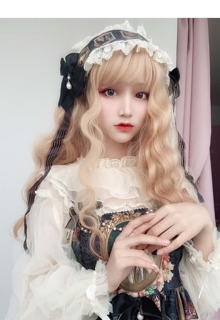 日系洛丽塔软妹lolita男扮女装cd变装假发伪娘日常长卷发女装大佬