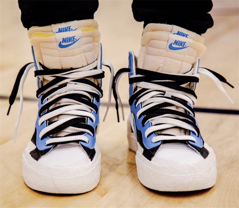 nike耐克男女鞋blazermid开拓者翻毛皮阴阳鸳鸯复古拼色男女高帮板鞋