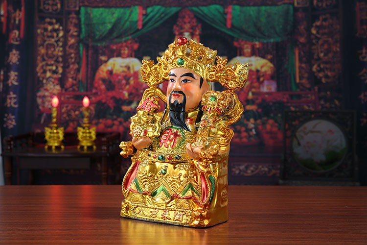 财神爷摆件财神佛像套装摆件陶瓷工艺文财神风水开业供桌供柜供奉礼品