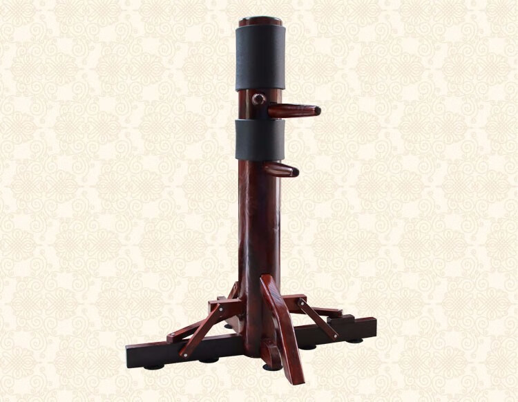 立式木人桩三角架式木桩咏春拳叶问木人桩170cm枣红色