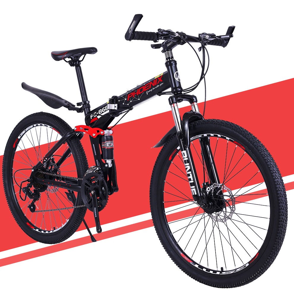 凤凰(phoenix) 凤凰自行车成人折叠山地车学生变速单车男女式26寸高