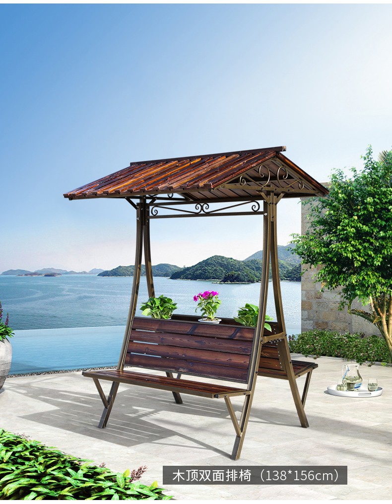 幽之藤户外凉亭室外露台铁艺小木屋露天阳台天台花园楼顶别墅庭院实木