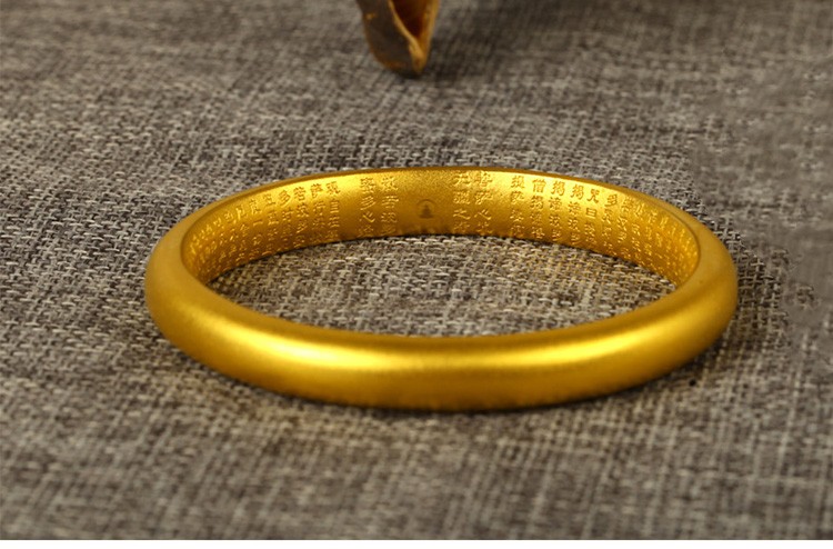 金太妃珠宝传承系列黄金手镯古法黄金心经经文足金999黄金手镯网红