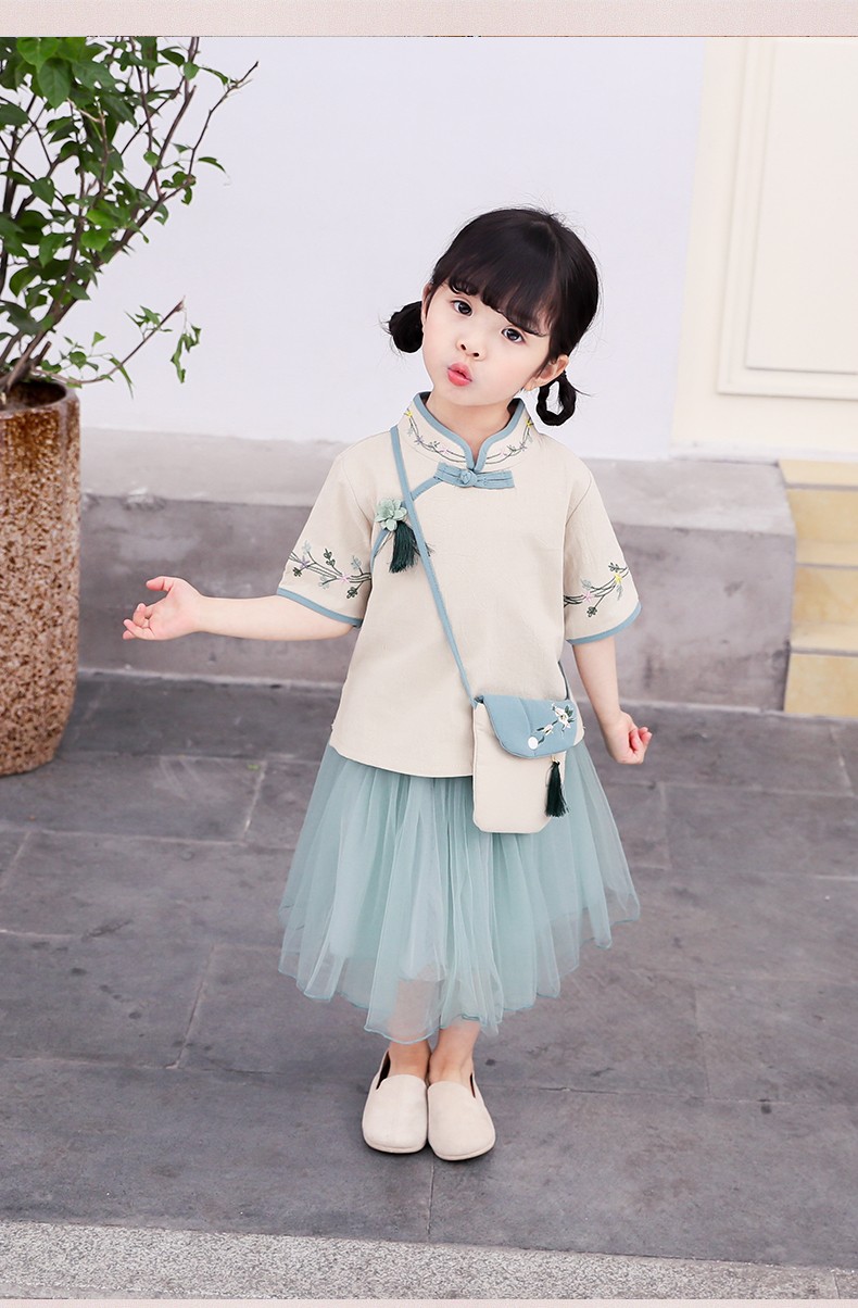 考拉传说中国风儿童汉服女童古装超仙小女孩唐装套装宝宝童装襦裙古风