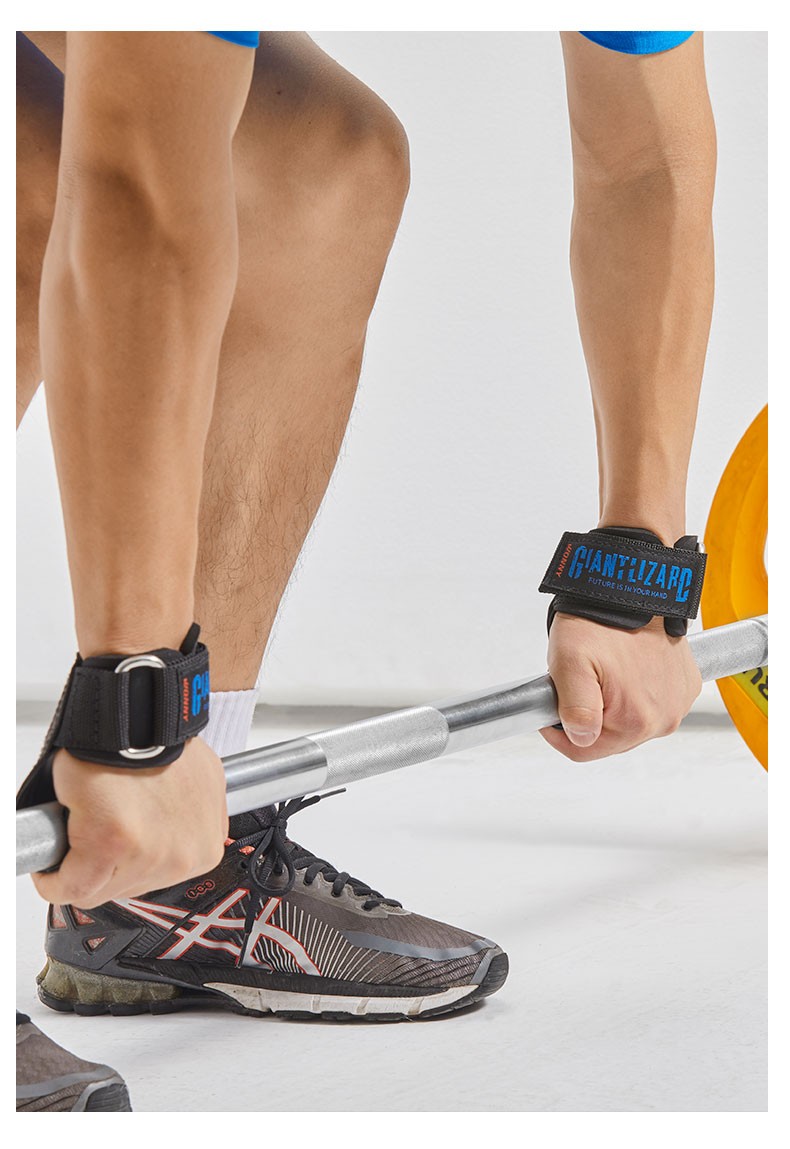 wonny蜥蜴硬拉助力带健身男引体向上专业手腕护腕单杠手套辅助带黑色m