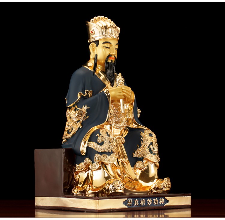 盛凡 神功妙济真君神像供奉台湾纯铜鎏金许天师许真君旌阳祖师铜像