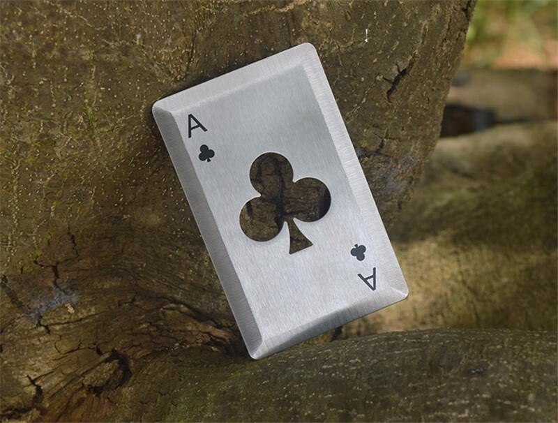 牌扑克花式切牌创意扑克牌用品金属收藏品魔术道具 35张(送套子) 黑桃