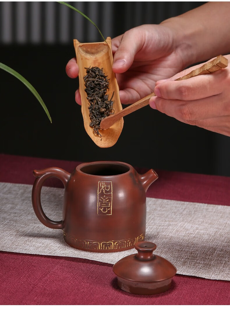 觅陶坭兴陶茶壶纯全手工刻绘吉祥秦权壶卢继祖老师广西钦州泥兴陶壶