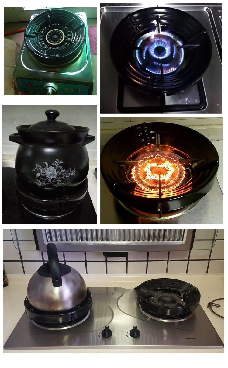 罩液化气燃气罩厨房省气神器隔热档风罩灶台架加厚5开口节能罩黑色