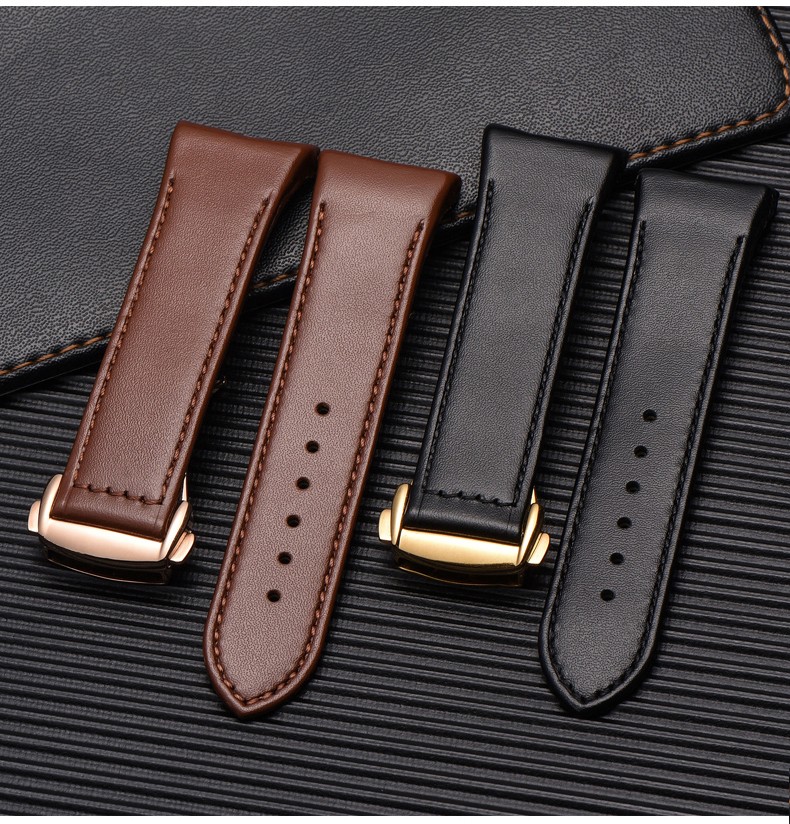 适用rado雷达表带男帝星dstar系列r15762175牛皮手表带凹口定做真皮