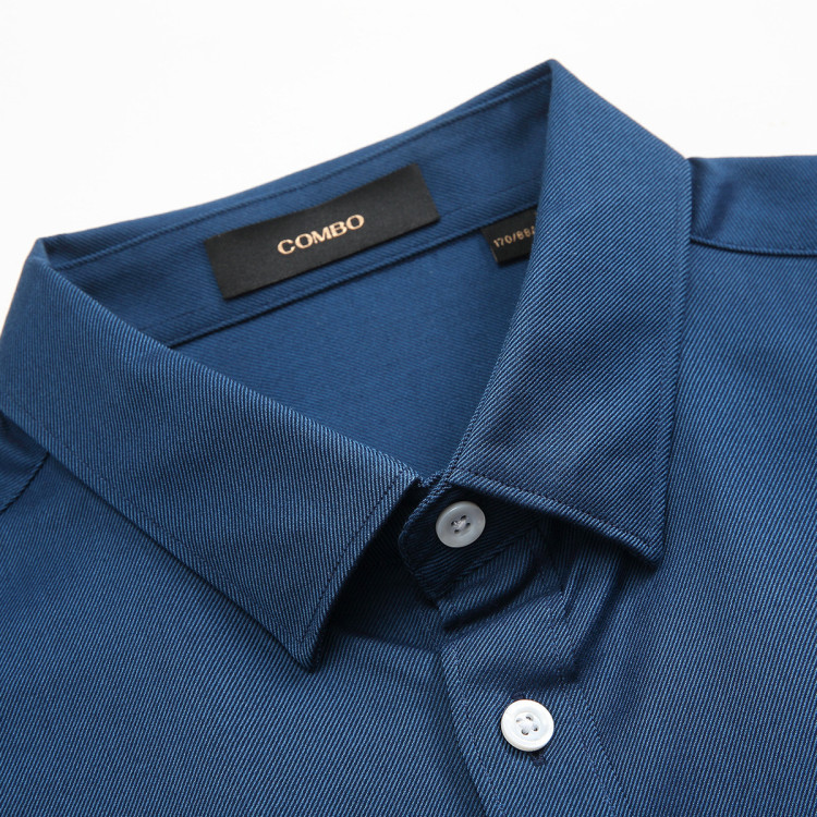 康博combo 2019秋冬新款商务休闲男士长袖衬衫 深蓝 190/108a
