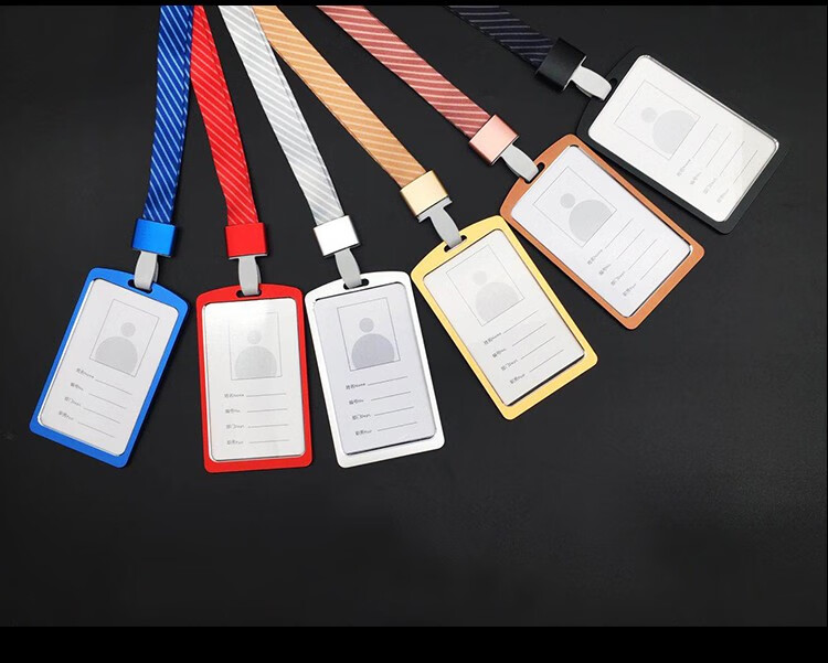 证件套卡套工作证双面透明挂牌高档胸牌定制金属证件套外壳带挂绳套