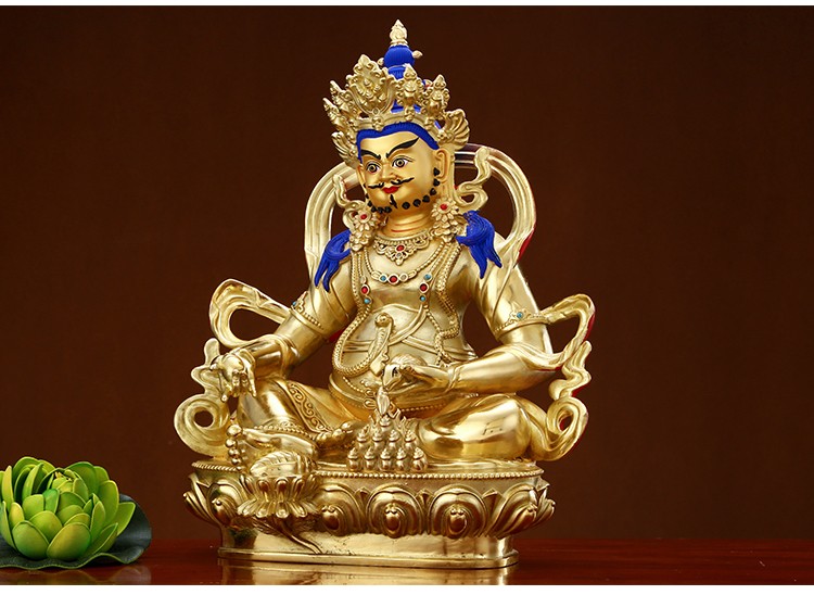 黄财神佛像 密宗 藏传佛教黄财神摆件藏巴拉 家用 尼泊尔纯铜鎏金 7台