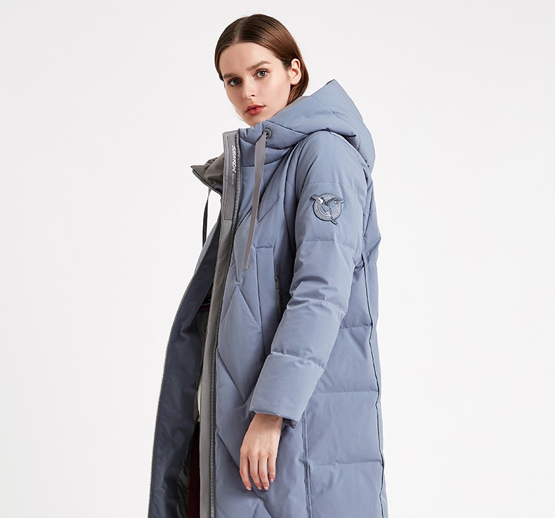 sharon雪伦羽绒服女中长款直筒韩版休闲19562摩登黑xl175