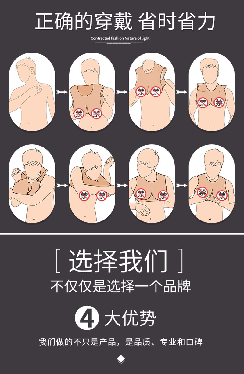 eyung艺容五代义乳伪娘假胸男变女假乳房男扮女装大佬cd变装用品亚洲