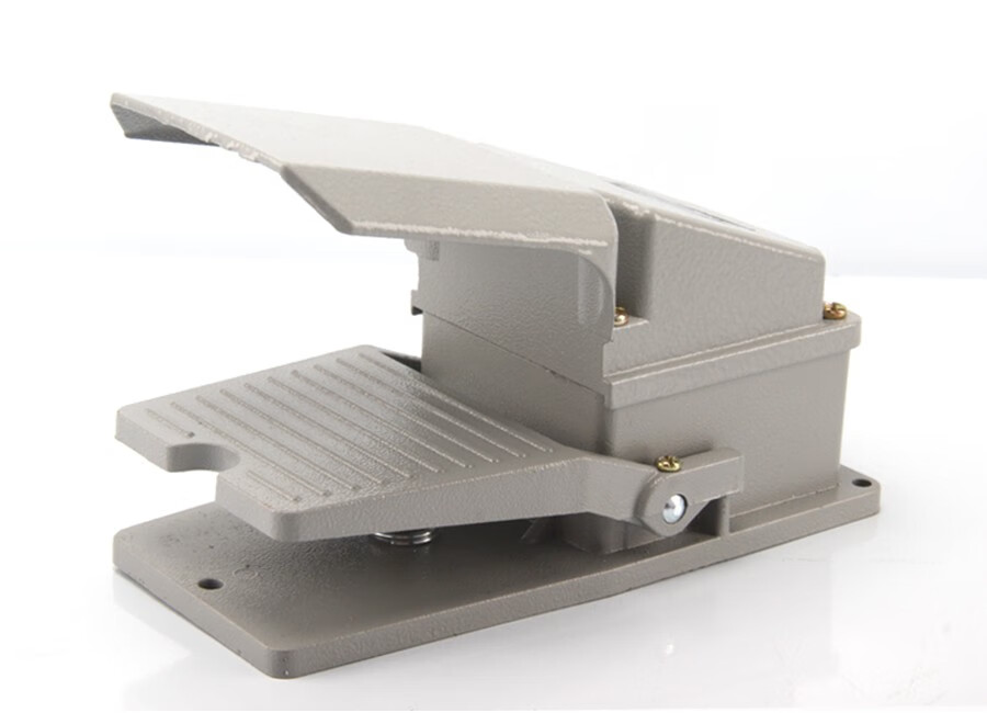 万特弗 脚踏开关车床冲床机床机器用踏板lt-4脚踩开关带保护罩 浅灰色