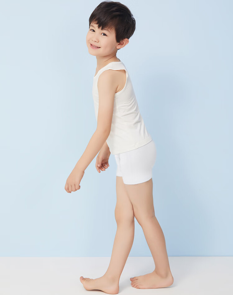 爱慕儿童内衣天使小裤男童棉质纯色中腰平角内裤ak223m82 米白色 110