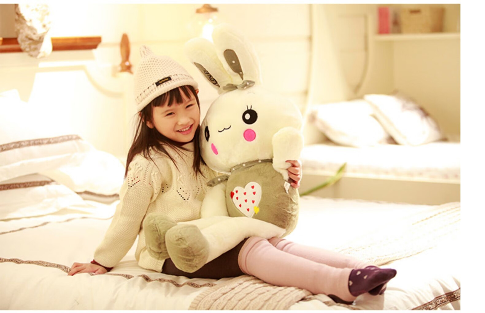 可爱轩之痕兔子公仔小白兔毛绒玩具布娃娃长抱枕萌懒人睡觉玩偶女生