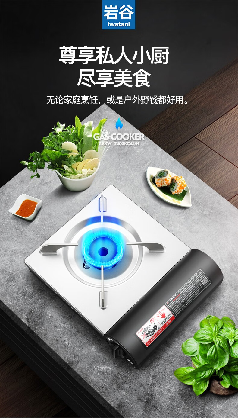 岩谷iwatani户外便携式卡式炉卡磁炉瓦斯炉燃气炉家用火锅烧烤炉具