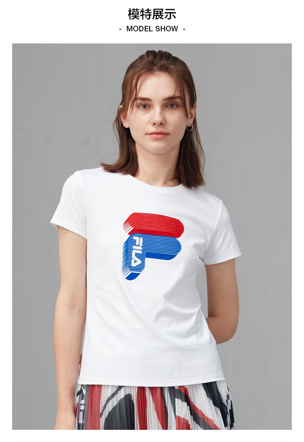 fila 斐乐官方 女子短袖t恤 2019秋季新款休闲运动logo