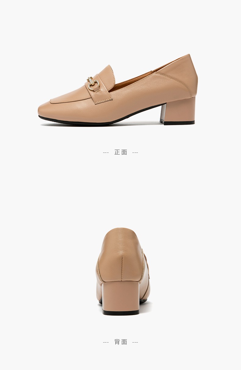 法国montagut/梦特娇 小皮鞋女复古学院英伦风漆皮粗跟一脚蹬懒人乐福