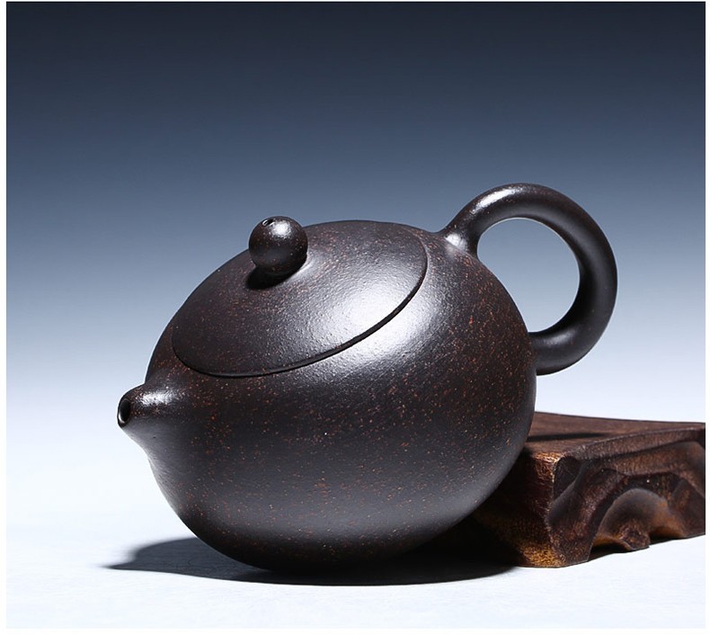 徐保国宜兴紫砂壶纯全手工茶壶功夫茶具黑金砂卡盖球孔西施壶黑金砂